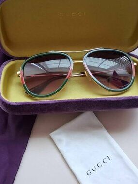 Authentic Gucci GG0062S Web Avaiator